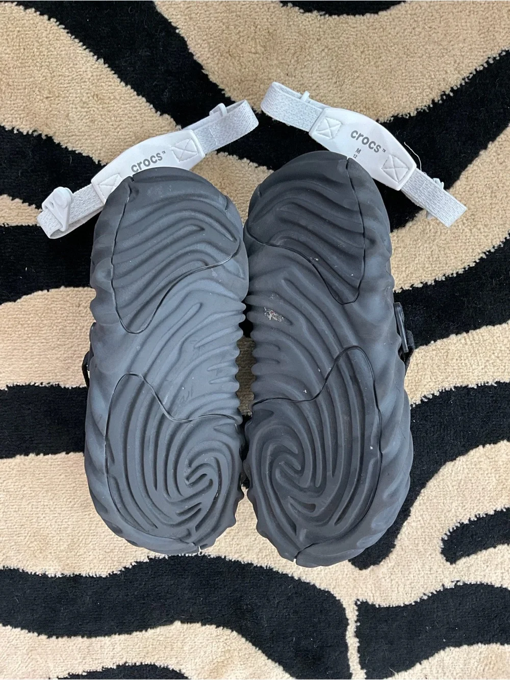 CROCS Men's Black Sculpted Clog with White Removable Straps